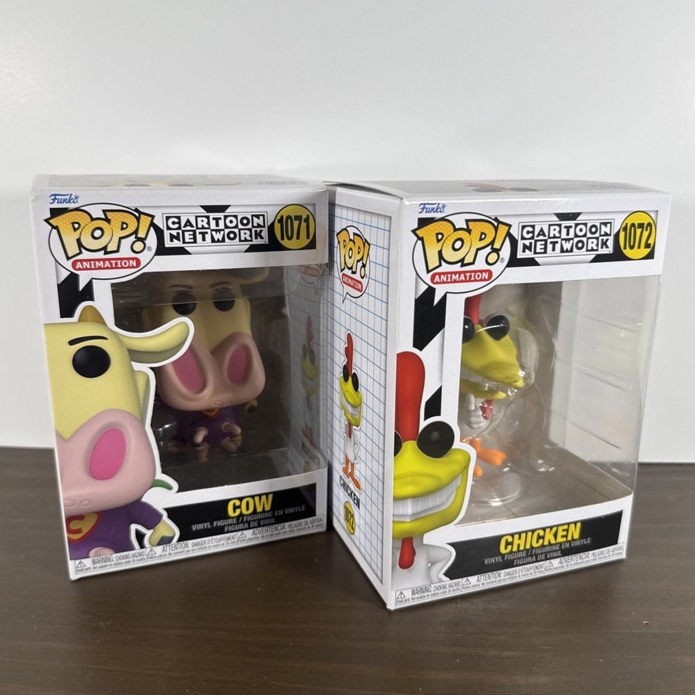 Funko Pop Cartoon Network Cow #1071 Chicken #1072 Animation Vinyl Figure Set 2pk